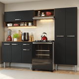 Combo completo de Cocina 220 cm Marrón/Negro Deli Madesa 01