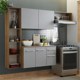 Cocina Compacta 180cm Marrón/Griz Easy Madesa