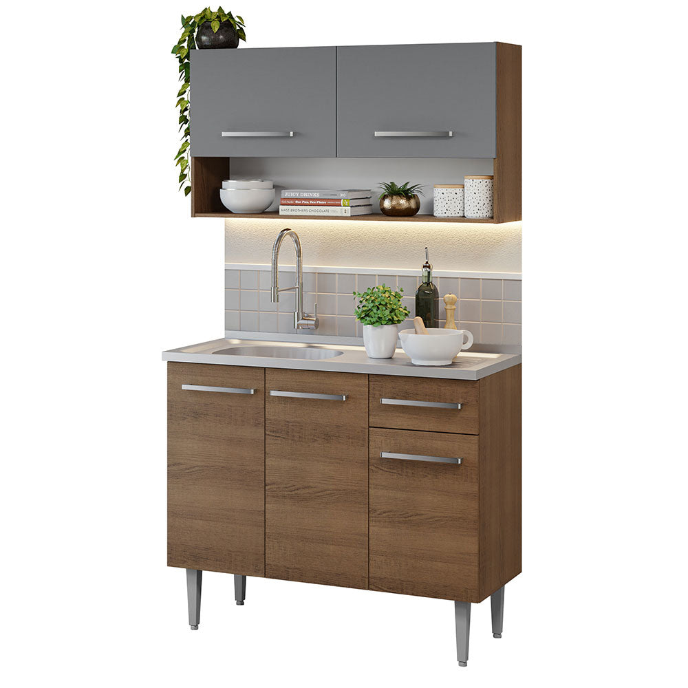 Combo de Cocina 105cm con Bacha de acero inoxidable MG Emilly Madesa 04 MG