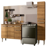 Mueble de Cocina Compacto 137cm Marrón Emilly Plata 0