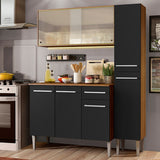 Combo de Cocina 137cm Marrón/Negro Emilly Force Madesa 02