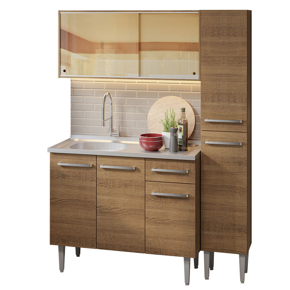 Combo de Cocina 137cm Con Bacha de acero inoxidable Emilly Madesa 08