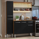 Combo completo de Cocina 137cm Marrón/Negro Emilly 09