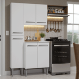 Cocina Compacta 156 cm Emilly Blanco/Marrón 01