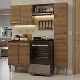 Cocina Compacta 156 cm Emilly Marrón 02