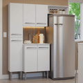 Cocina Compacta 156 cm 6 Puertas 1 Nicho Abierto Blanco Emilly Madesa