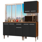 Combo de Cocina 169cm Marrón/Negro Emilly Free Madesa 01