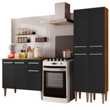 Combo de Cocina 169cm Marrón/Negro Emilly Front Madesa 02