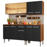 Combo de Cocina 169cm Marrón/Negro Emilly Drive Madesa 04