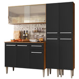 Combo de Cocina 169cm Marrón/Negro Emilly Fly Madesa 05
