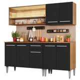 Combo de Cocina 169cm Marrón/Negro Emilly Dance Madesa 07