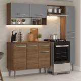 Cocina Compacta 197 cm Emilly Marrón/Gris 01