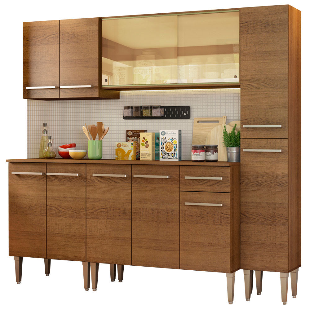 Combo de Cocina 201cm Emilly West Madesa 03 - Marrón