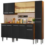 Combo de Cocina 201cm Marrón/Negro Emilly West Madesa 03