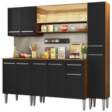 Combo de Cocina 201cm Marrón/Negro Emilly Sky Madesa 04