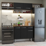 Combo completo de Cocina 225cm Marrón/Negro Emilly 01