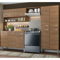 Combo completo de Cocina 229 cm 9 Puertas 1 Cajón Marrón Emilly Madesa