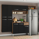 Combo completo de Cocina 229cm Marrón/Negro Emilly Fit 03