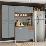 Combo completo de Cocina, 325 cm, Marrón/Gris, Emily Joy