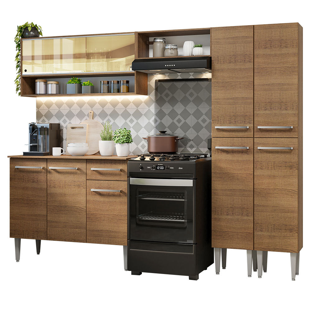 Combo completo de Cocina 229cm Emilly Madesa 04 - Marrón