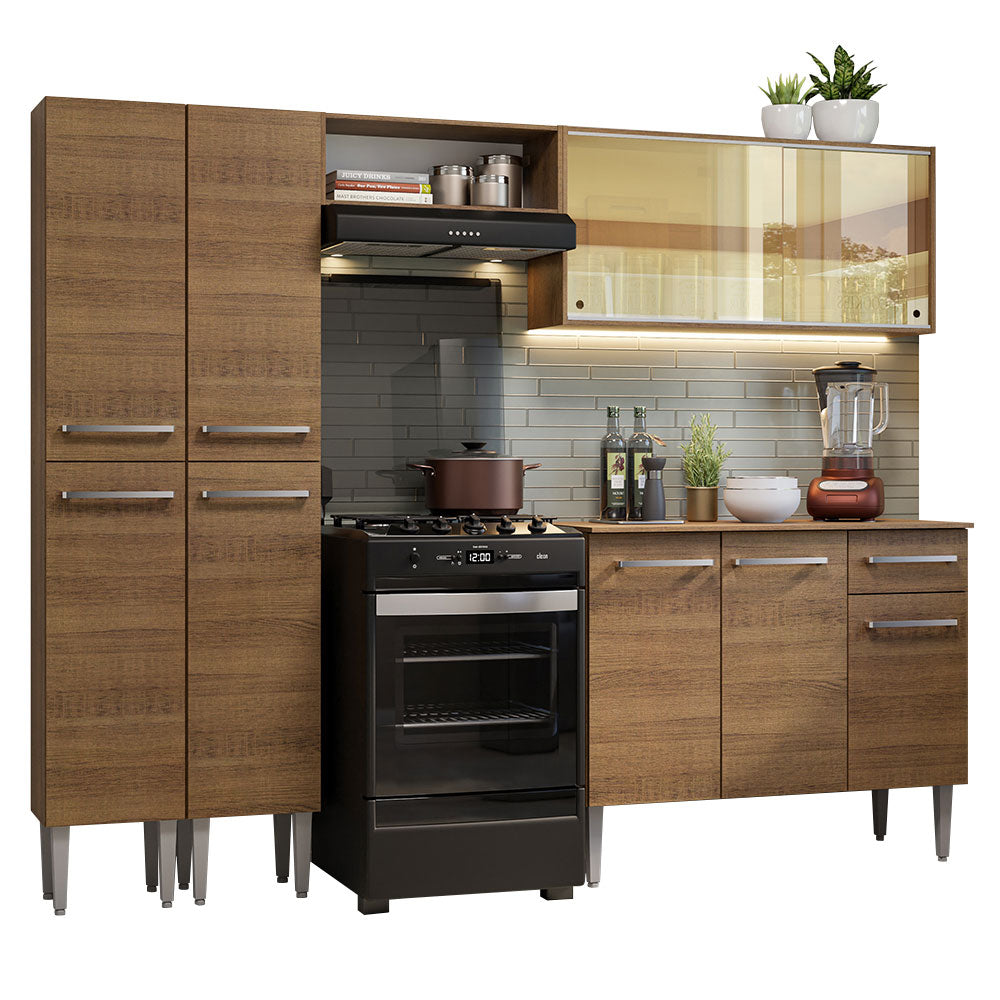 Combo completo de Cocina 229cm Emilly Madesa 06 - Marrón