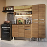 Combo completo de Cocina 229cm Marrón Emilly Madesa 07