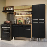 Combo completo de Cocina 229cm Marrón/Negro Emilly Madesa 07