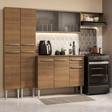 Combo completo de Cocina 229cm Marrón Emilly Madesa 08