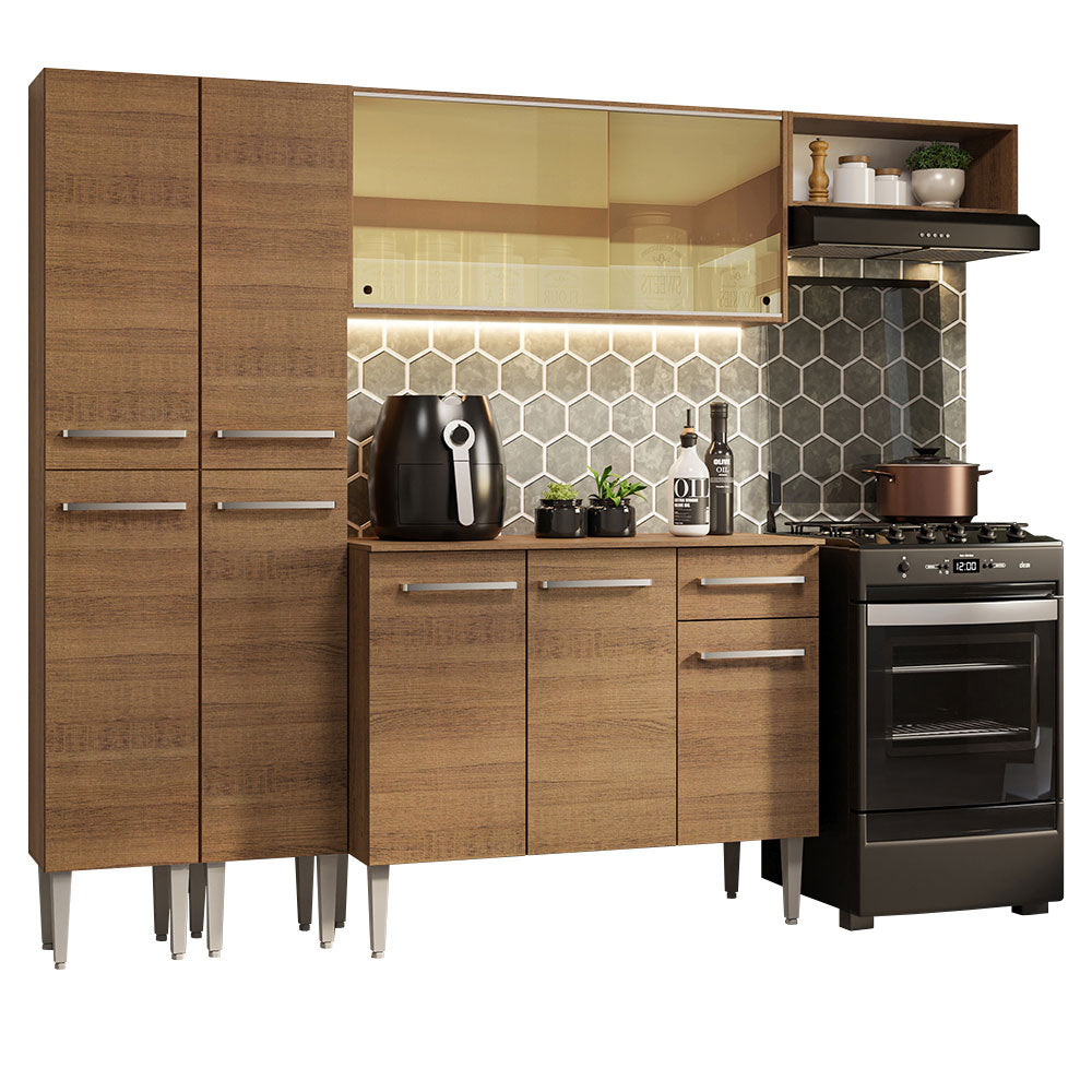 Combo completo de Cocina 229cm Emilly Madesa 09 - Marrón