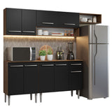 Combo completo de Cocina Madesa Emilly 229cm Marrón/Negro 14
