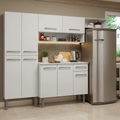Cocina Compacta 229 cm 9 Puertas 1 Cajón Blanco Emilly Madesa