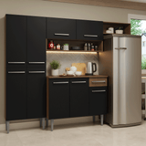 Cocina Compacta 229 cm Emilly Marrón/Negro 016