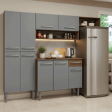 Cocina Compacta 229 cm Emilly Marrón/Gris 016