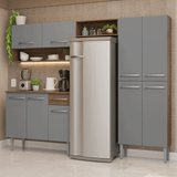 Cocina Compacta 229 cm Emilly Marrón/Gris 017