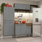 Combo completo de Cocina 229cm Marrón/Gris Emilly 18