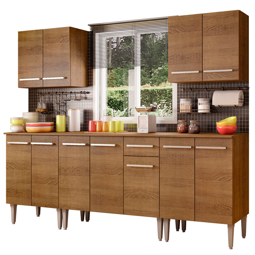 Combo completo de Cocina 233cm Emilly King Madesa 01 - Marrón