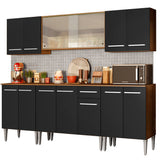 Combo completo de Cocina 233cm Marrón/Negro Emilly Wind Madesa 02
