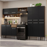 Combo completo de Cocina 261cm Marrón/Negro Emilly Madesa 02