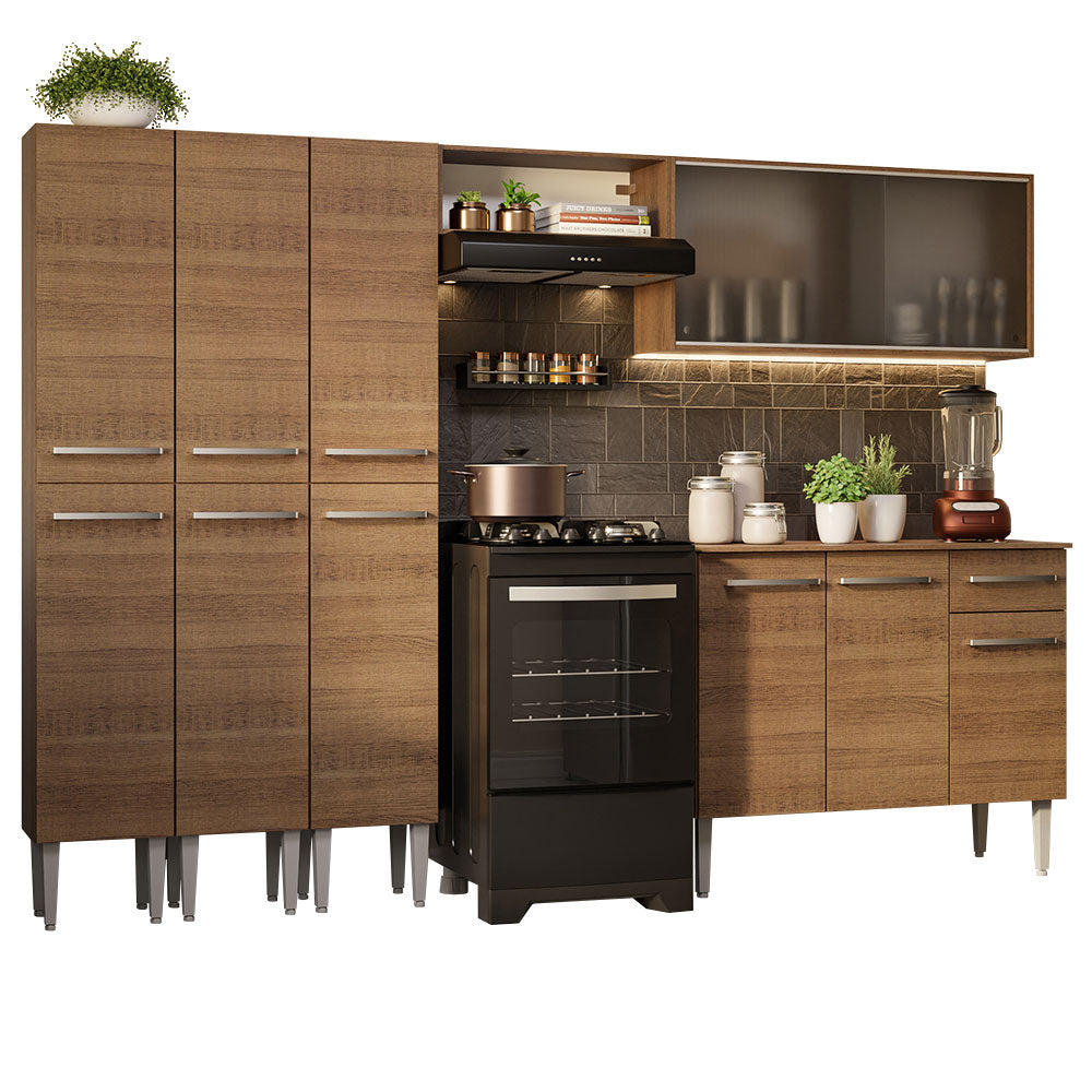 Combo completo de Cocina 261cm Emilly Madesa 03 - Marrón