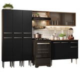 Combo completo de Cocina 261cm Marrón/Negro Emilly Madesa 03