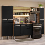 Combo completo de Cocina 261cm Marrón/Negro Emilly Madesa 04