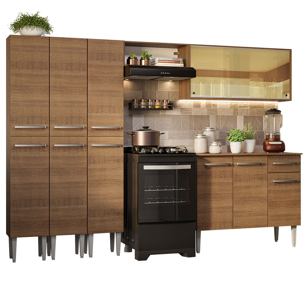 Combo completo de Cocina 261cm Emilly Madesa 05 - Marrón