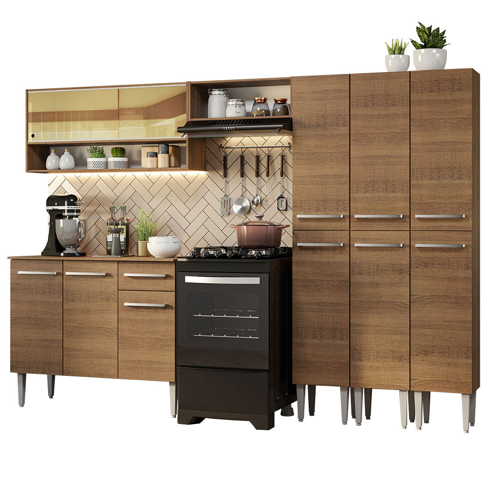 Combo completo de Cocina 261cm Emilly Madesa 08 - Marrón