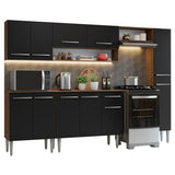 Combo completo de Cocina Madesa Emilly 261cm Marrón/Negro 09