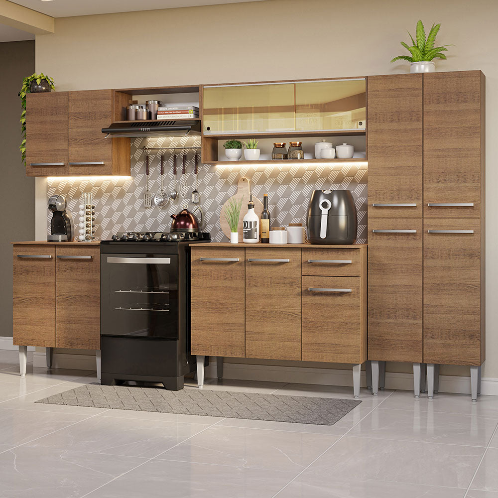 Combo completo de Cocina 293cm Marrón Emilly Madesa 03