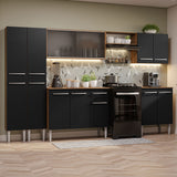 Combo completo de Cocina 293 cm Marrón/Negro Emilly Madesa 04