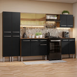Combo completo de Cocina 293 cm Marrón/Negro Emilly Madesa 05