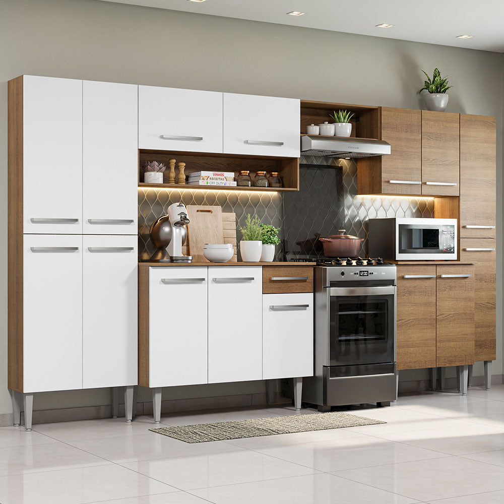 Combo completo de Cocina 325cm Marrón/Blanco Emilly Joy 01