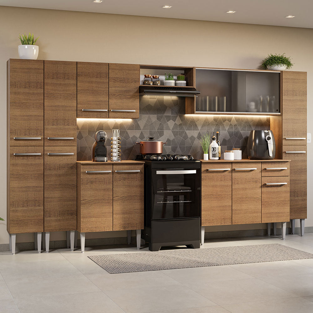 Combo completo de Cocina 325cm Marrón Emilly Madesa 03