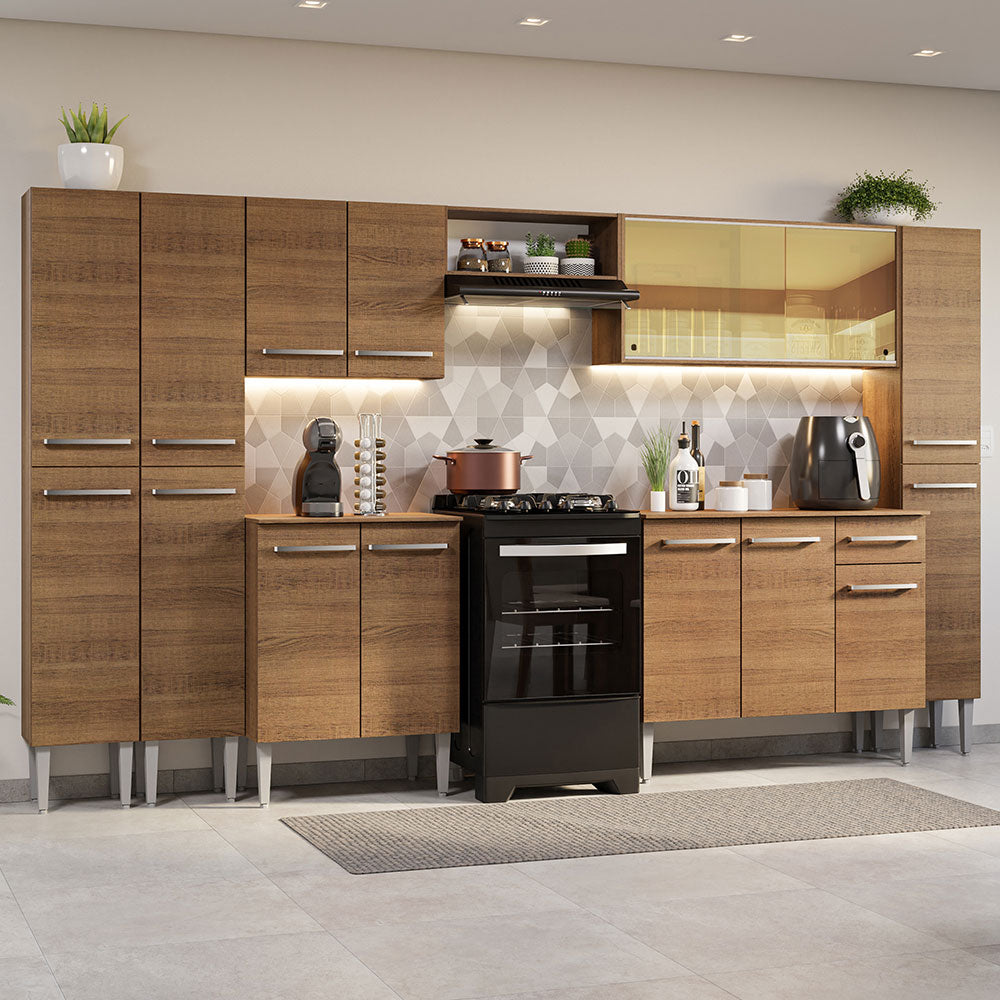 Combo completo de Cocina 325cm Marrón Emilly Madesa 04